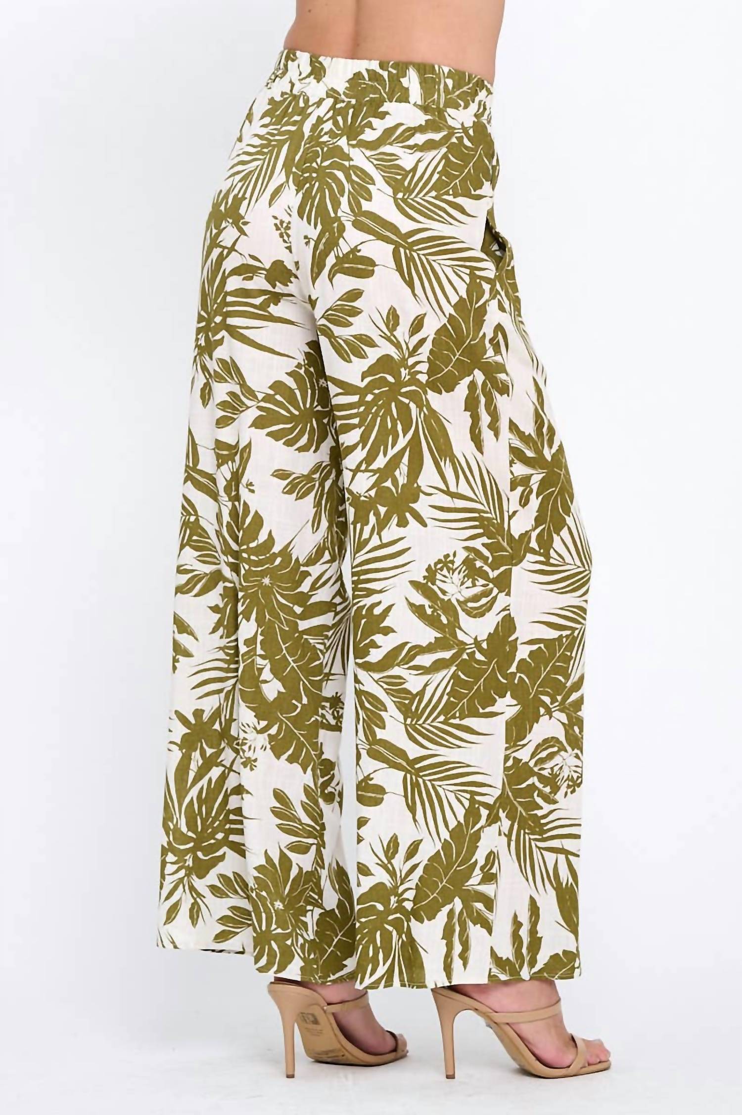 Reneec. - Linen Tropical Print Pants