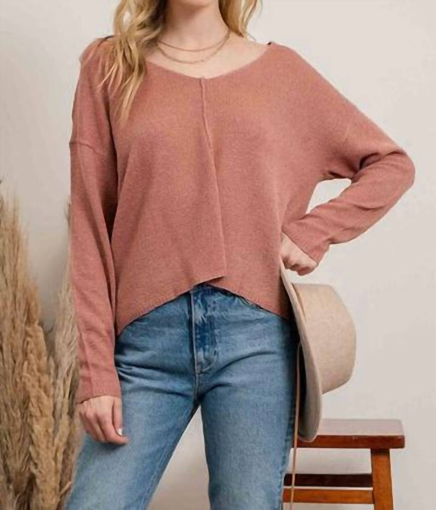 Blu Pepper - Light Weight Back Button Sweater