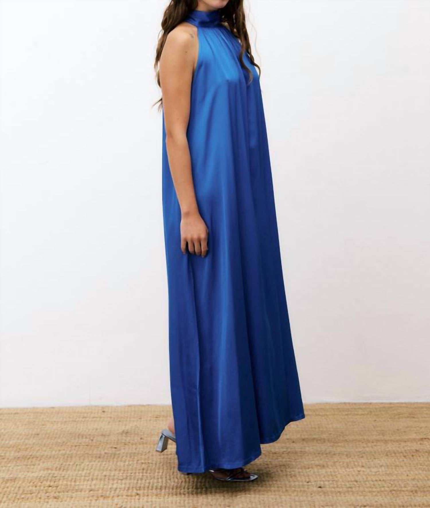 FRNCH Auberya Maxi Dress in azure blue - women's dress - alternate view
