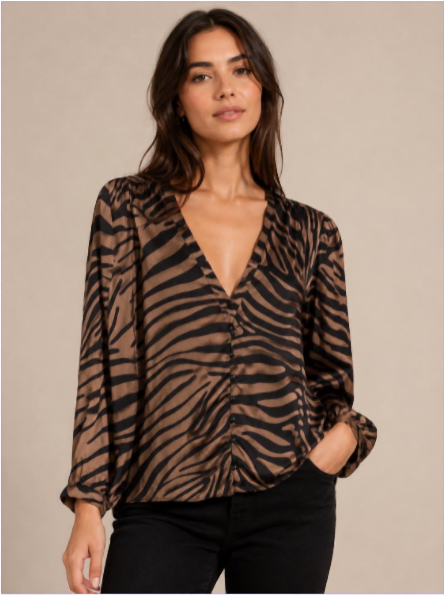 Corey Lynn Calter - Jessina 3/4 Print Top