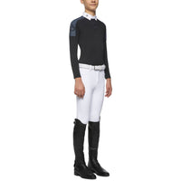 Cavalleria Toscana - Boy's Tech Piqué Printed Long Sleeve Competition Polo
