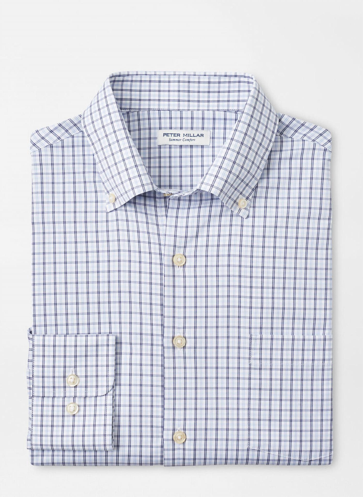 PETER MILLAR Hamilton Performance Twill Shirt in morning blue - men's shirt - alternate view
