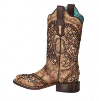 Corral - Women's Overlay With Studs Square Toe Boots