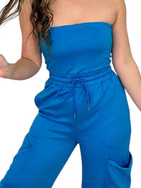 White Birch - Dance It Out Rayon Blend Strapless Jumpsuit