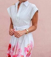 LAVENDER BROWN Ocean Dress in white pink - women's dress - alternate view