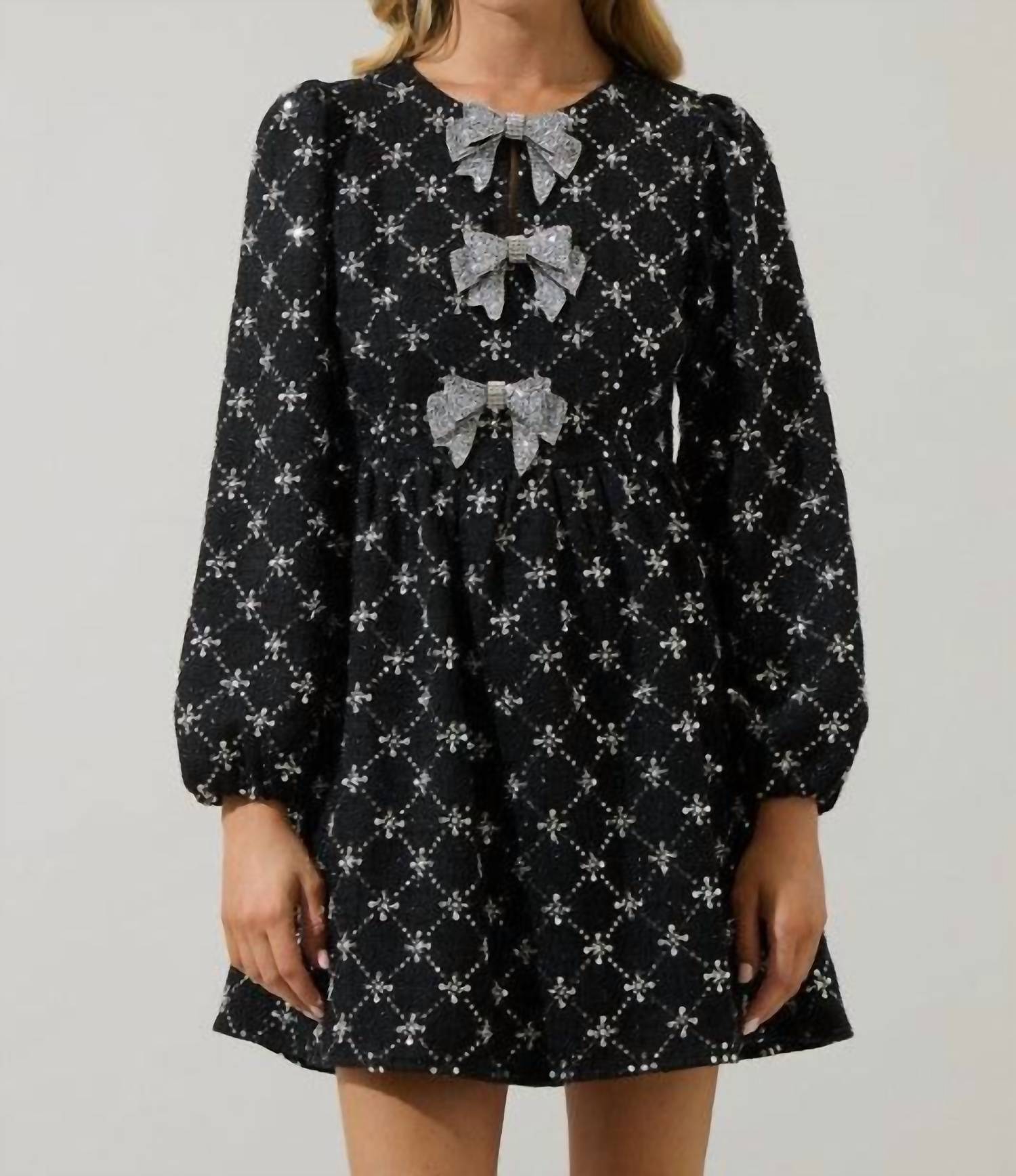 Sugarlips - Tweed Glow Bow Dress