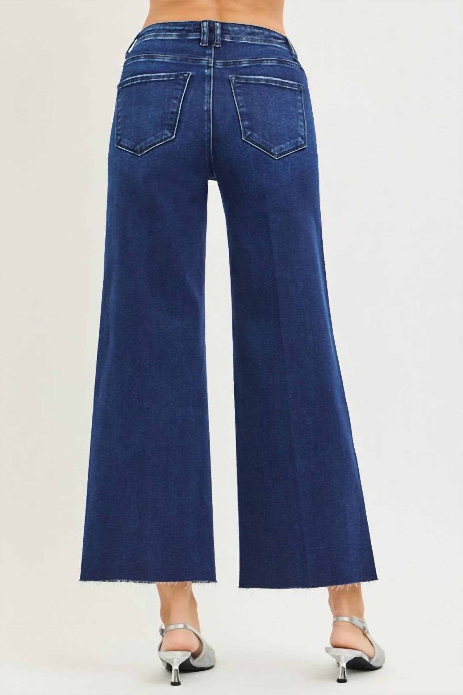 Risen - Ryann High Rise Ankle Wide Jeans