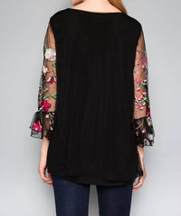 See And Be Seen - Snapdragon Floral Embroidered Top
