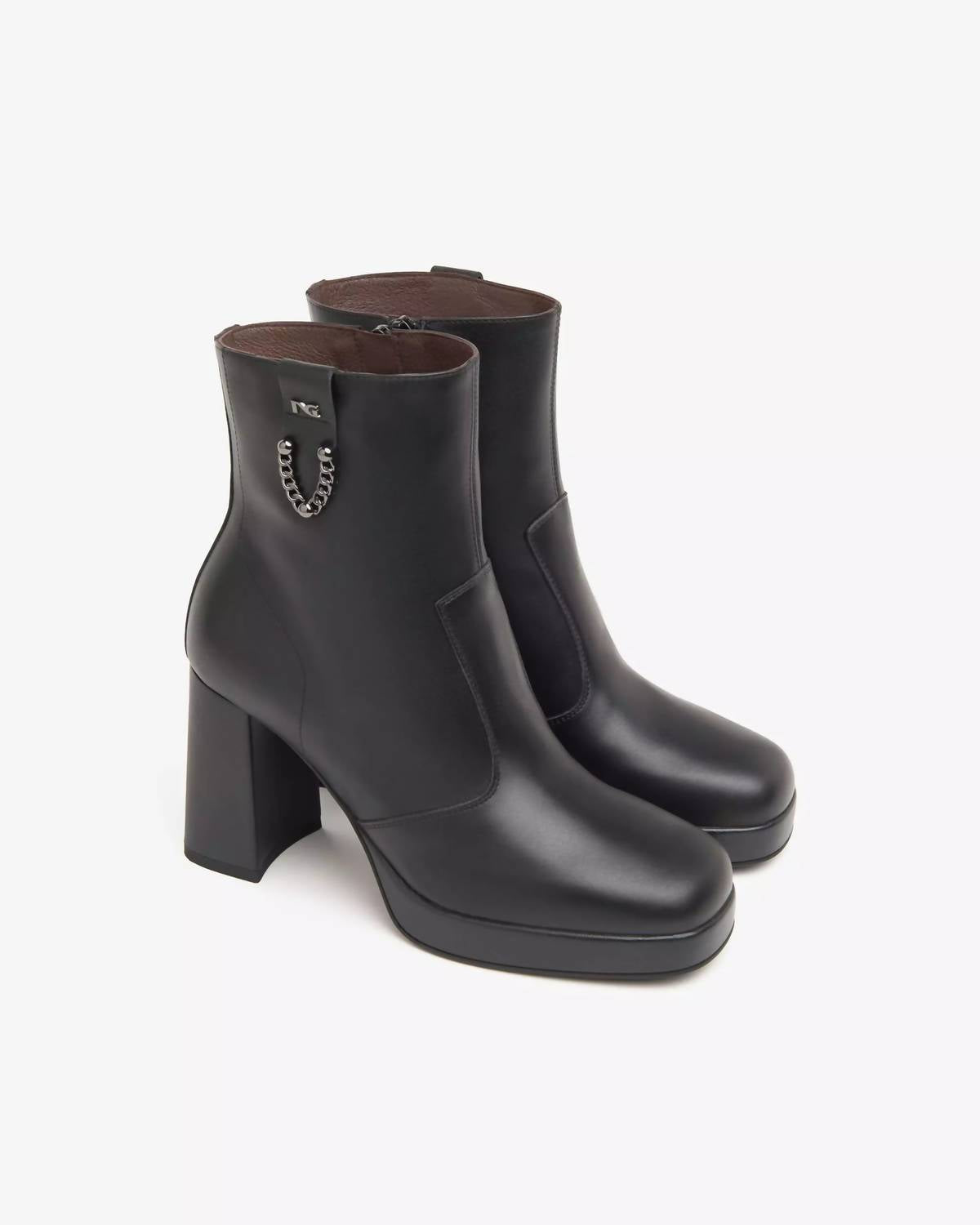 NeroGiardini Women's Chain Platform Ankle Boot Shoe in guanto nero - women's shoe