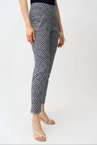 Joseph Ribkoff - Slim Geometric Ankle-length Trouser Pant