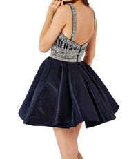Angela & Alison - Rhinestone Short Prom Dress