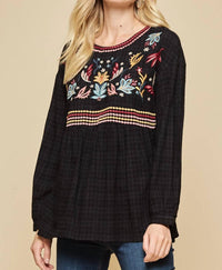 Andree By Unit - Babydoll Embroidered Top
