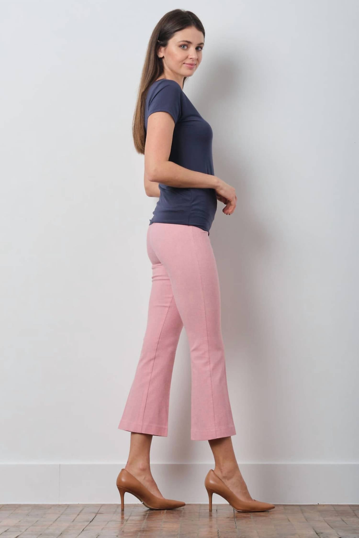 Avenue Montaigne Leo Flare Cut Leg Pants in screen red - women's pants - alternate view