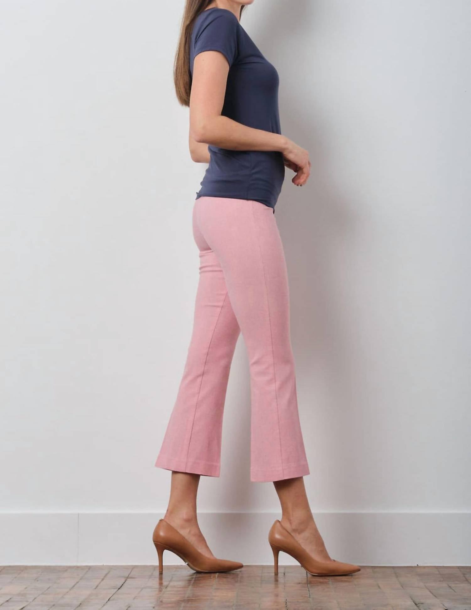 Avenue Montaigne Leo Flare Cut Leg Pants in screen red - women's pants - detail view