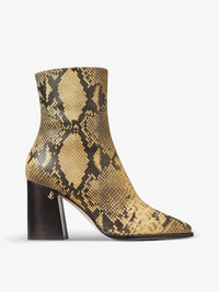 JIMMY CHOO Women's Bryelle 85 Snake Print Leather Ankle Boots in dijon - women's shoe