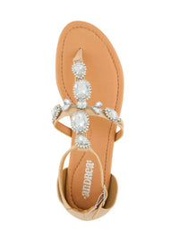 Andrea Women's Jewel Embellished Sandal in bone - women's sandal - alternate view