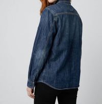 AE77 Classic Button Down in denim - women's long sleeve top - alternate view