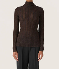 Soaked In Luxury - Laisa Metallic Turtleneck Pullover Sweater