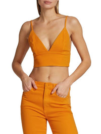 Alice + Olivia - Carli Denim Crop Bra Top