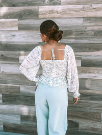 Lucy Paris - Mabel Smocked Floral Long Sleeve Ruffle Top