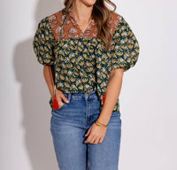 Thml - Floral Affair Neck Tie Top