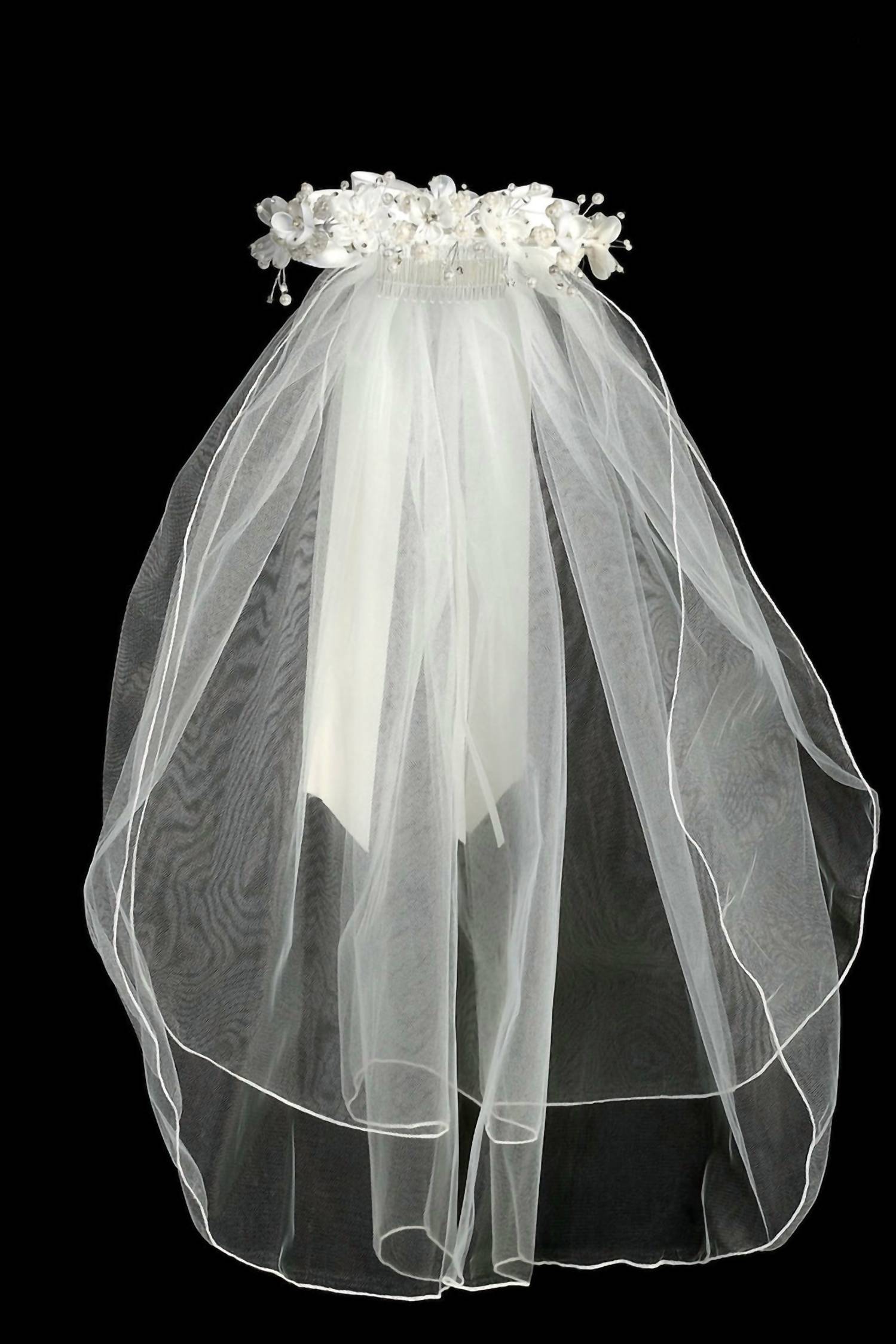 Tip Top Kids - Girl's Veil With Flower Crown