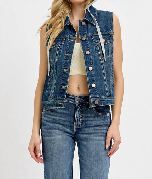 Risen - Renee Hooded Denim Vest