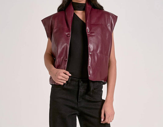 Elan - High Collar Sleeveless Vest