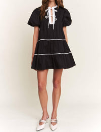 In The Beginning - Contrast Detail Mini Dress