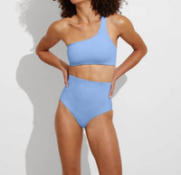 Left On Friday Offshore One Shoulder Top Swimwear in blue skies - women's swimwear