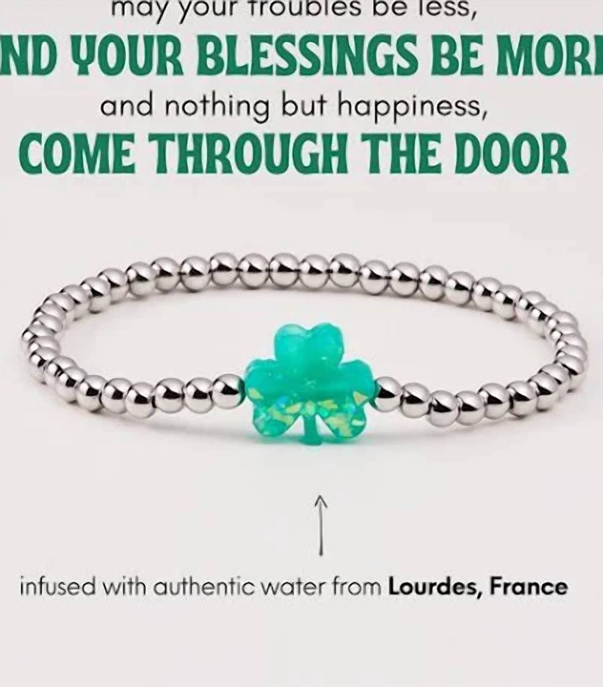 Holy Water Bracelet - Shamrock Stretch Bracelet