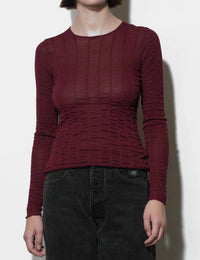 Greylin - Freya Sheer Textured Mesh Long Sleeve Top