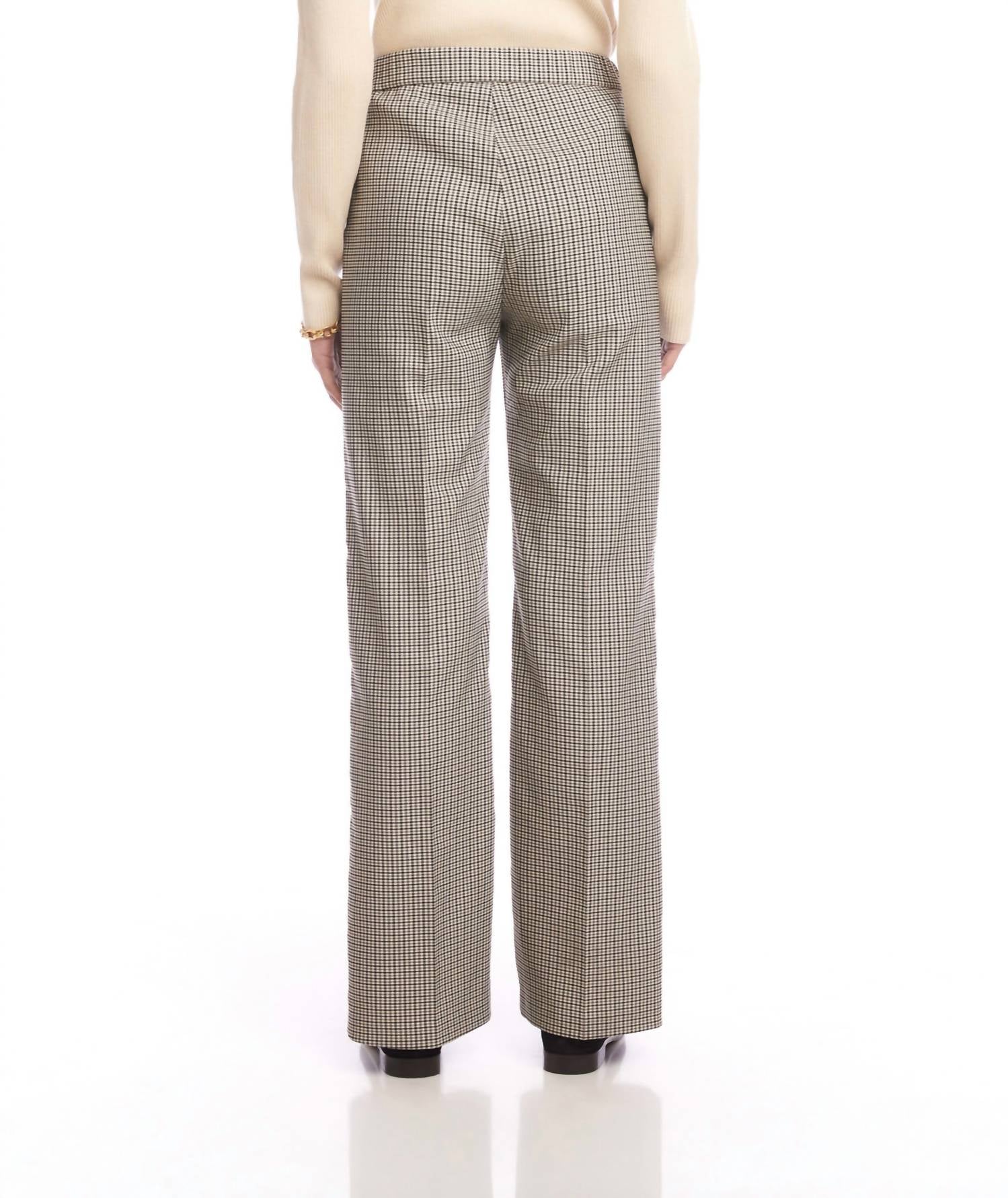 Karen Kane - Plaid Straight Leg Trousers