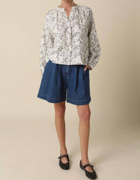 OLIVACEOUS Slyvie Eyelet Blouse in off white black - women's blouse - alternate view