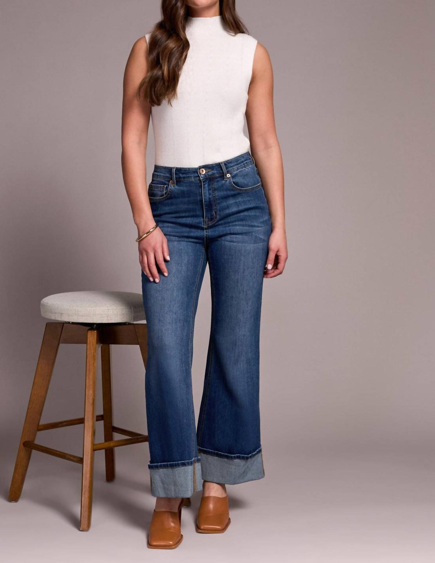 Tribal - Brooke Cuffed Palazzo Jeans
