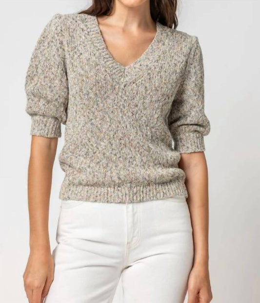 Lilla P - ELBOW SLEEVE V-NECK SWEATER