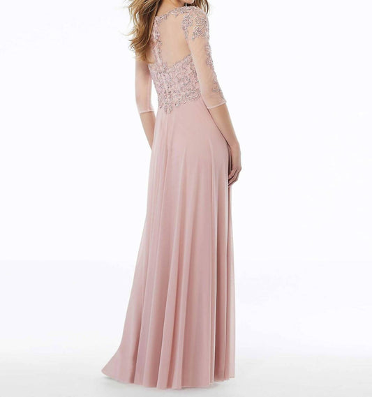 Mgny - Beaded A-line Evening Gown