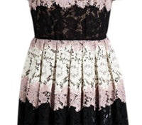 Valentino - Women's Pleated Corded Lace Mini Dress