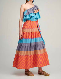 Pearl And Caviar - Cora Ruffled One Shoulder Maxi Dress