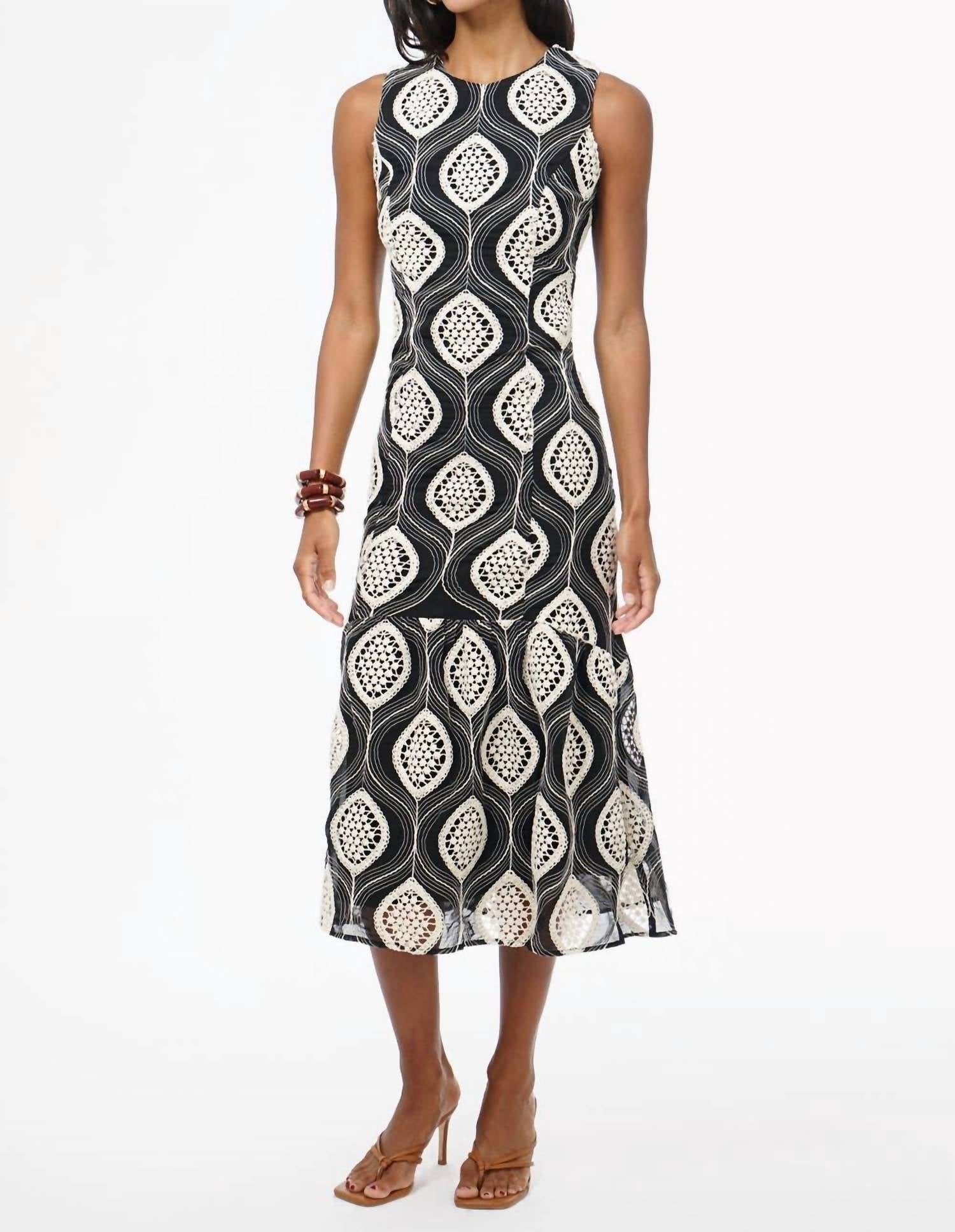 Adelyn Rae - Austrid Embroidered Cotton Midi Dress