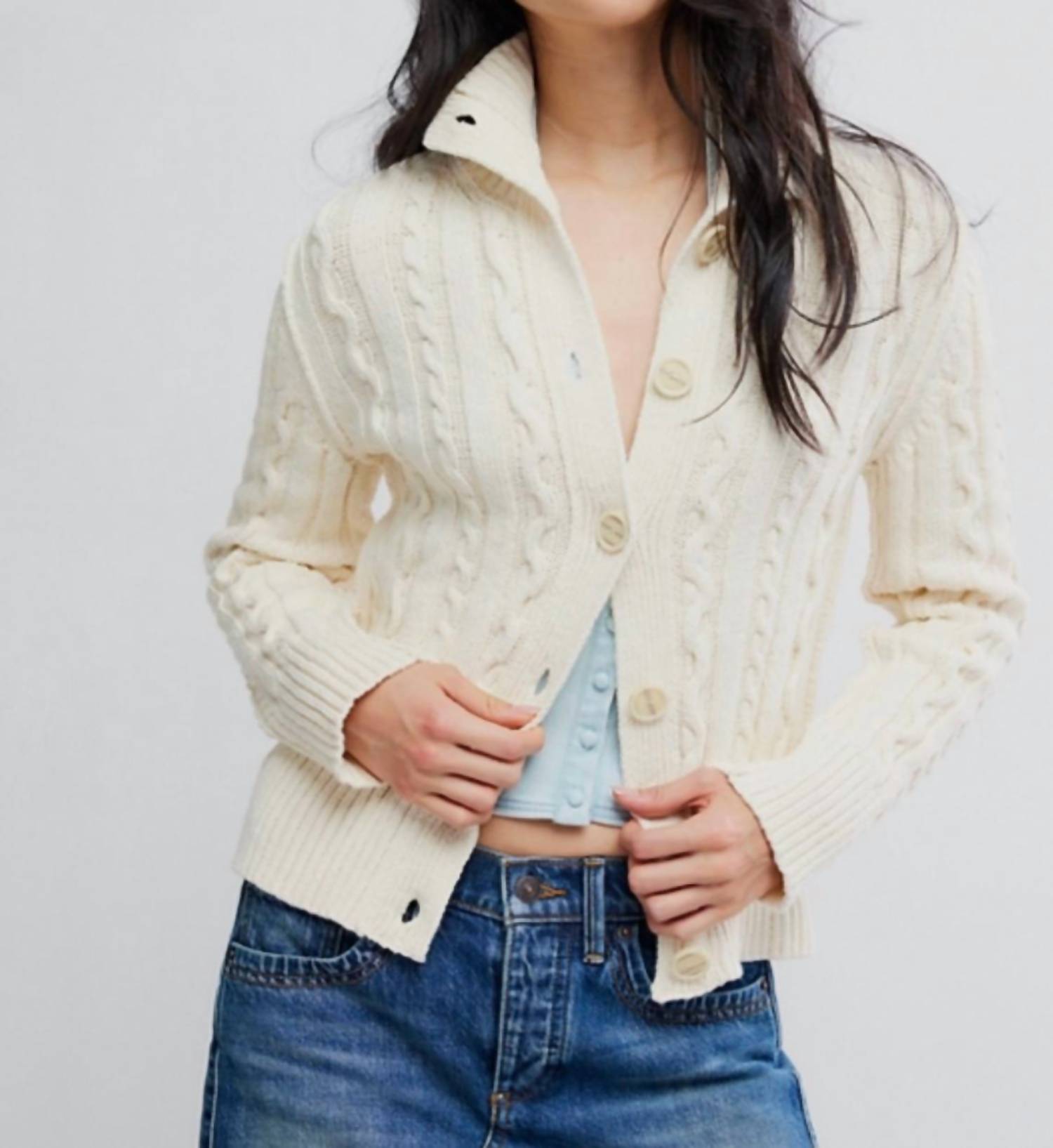 We The Free - Women's Cable Collar Cardigan