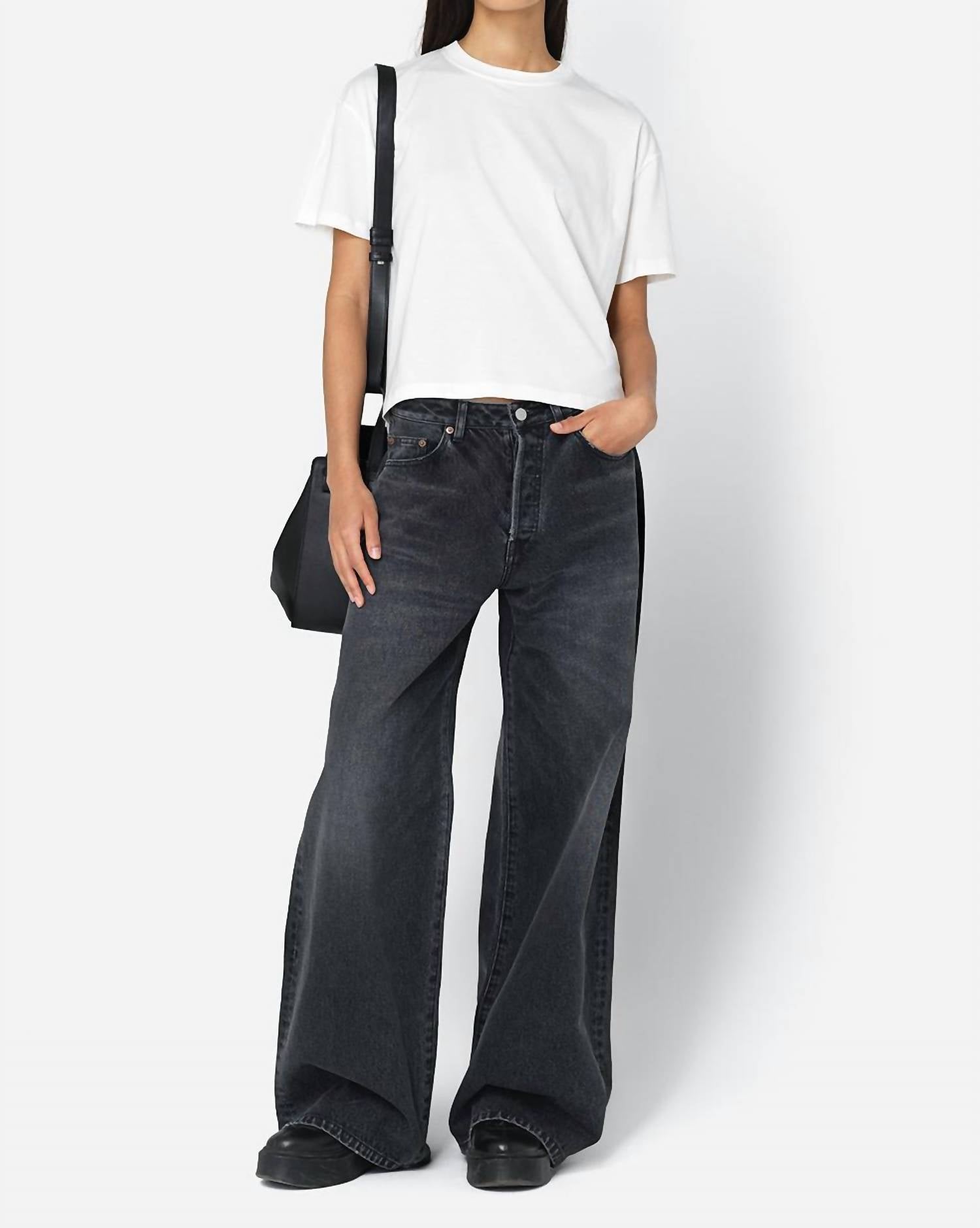 John Elliott - Nova Mid Rise Wide Leg Denim Jeans