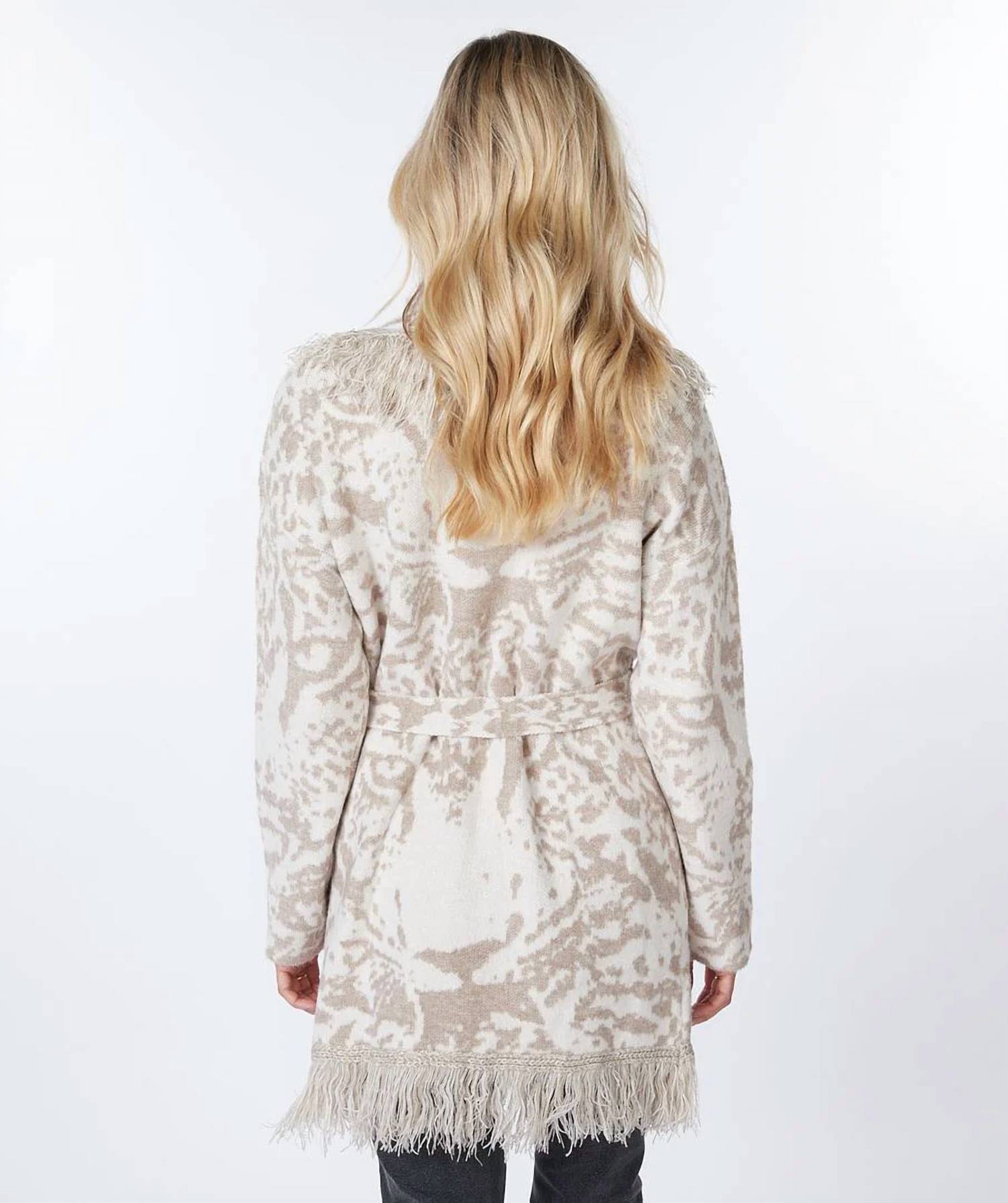Esqualo - Brandy Animal Print Jacquard Cardigan
