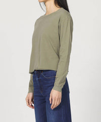 DEAR JOHN DENIM Fremont Top in vetiver - women's long sleeve top - detail view
