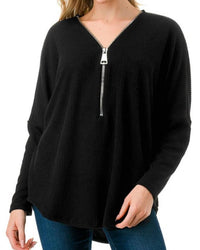 Ariella - DOLMAN SLEEVE ZIPPER TOP