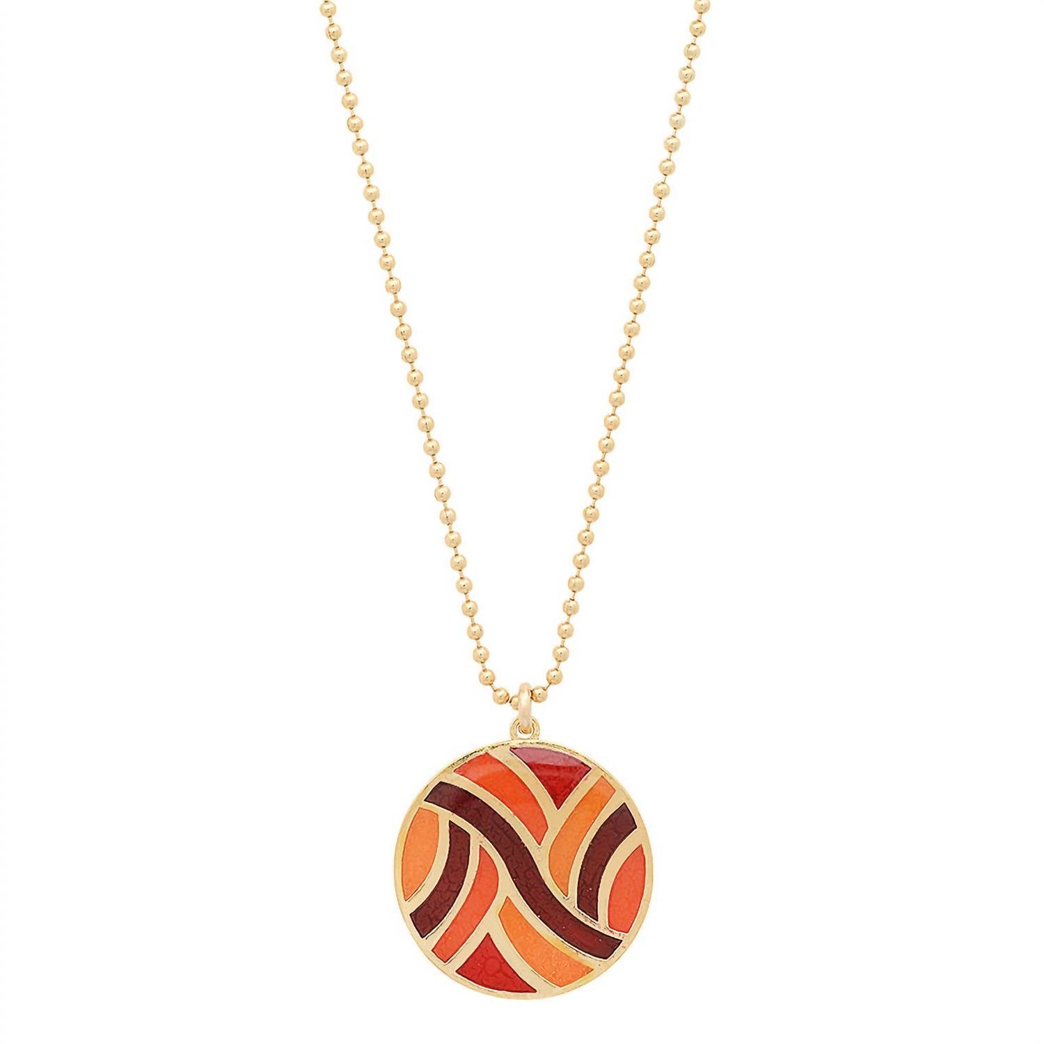 Jessica Elliot - Women's Large Round Enameled "Swirl" Pendant Necklace
