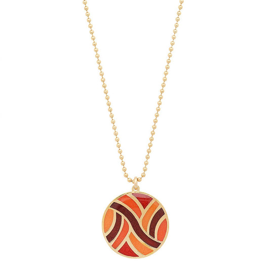 Jessica Elliot - Women's Large Round Enameled "Swirl" Pendant Necklace