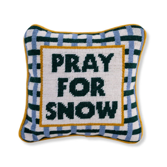 Furbish Studio - Pray For Snow Needlepoint Pillow