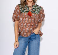 Thml - Floral Affairs Neck Tie Top