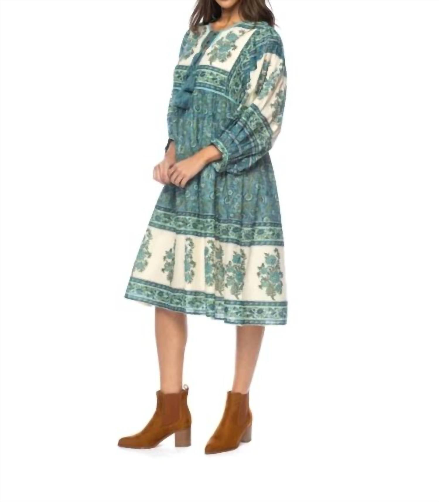 Mahila - Block Print Puff Sleeve Dress